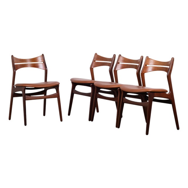 Vintage Danish Dining Chairs in Teak by Erik Buch, 1960s, Set of 4 For Sale