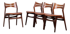 Vintage Danish Dining Chairs in Teak by Erik Buch, 1960s, Set of 4