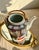 Rose Medallion Chinese Woven Tea Basket With 2 Cups & a Teapot, Antique For Sale - Image 9 of 10