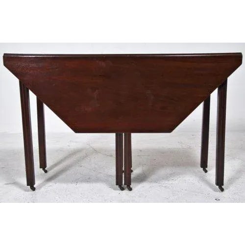 19th Century English Mahogany Octagonal Drop Leaf Table For Sale - Image 5 of 11