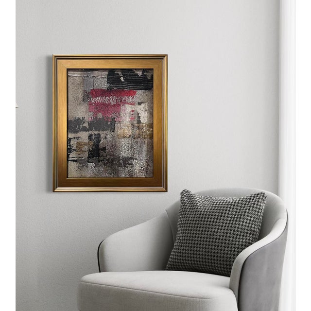 This original mixed-media abstract painting by J. Kent Martin is inspired by aerial views of farmland and the ordered...