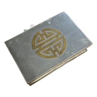 1970s Asian Pewter and Brass Box For Sale