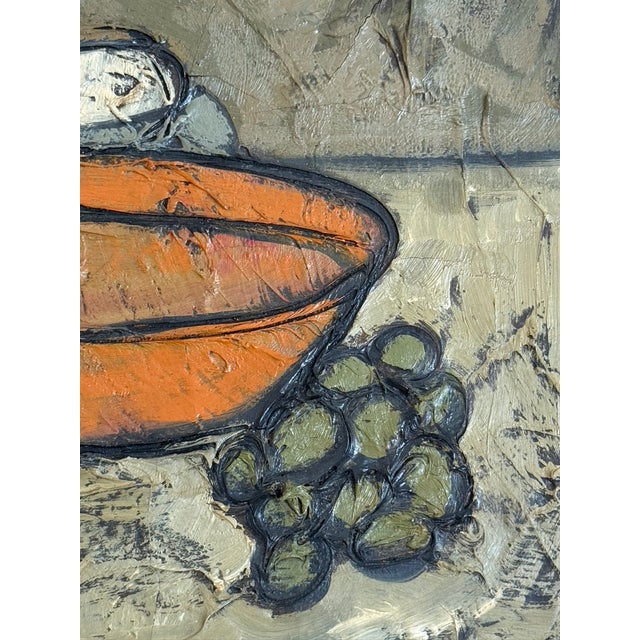 Mid-Century Modernist School of Paris Impasto Still Life by Philippe Marchand (18" X 15") For Sale - Image 4 of 18