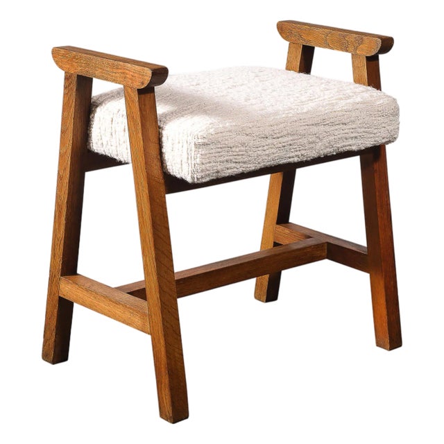 Mid-Century Modernist Oak Stool by Guillerme Et Chambron Edition Votre Maison For Sale