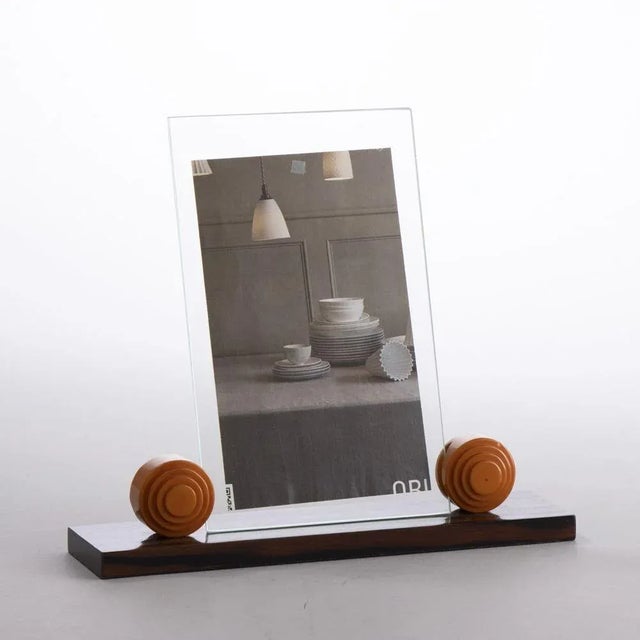 Brown Art Deco French Amber Phenolic & Macassar Photo Frame, 1930s For Sale - Image 8 of 9