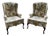 Vintage Fairfield Chair Co. Crewel Embroidered Wingback Chairs – Matching Pair For Sale