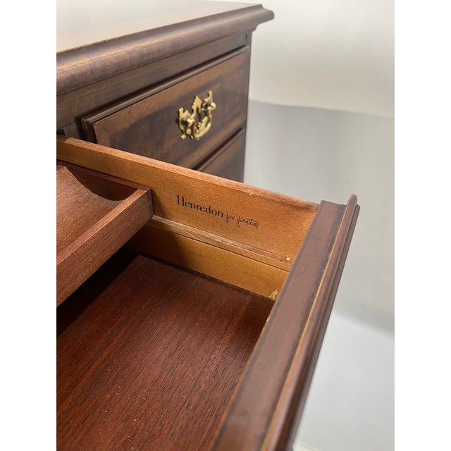 English Late 20th Century Henredon Aston Court Collection Walnut, Myrtle & Ash Burl Double Dresser - Surrey Finish For Sale - Image 3 of 15