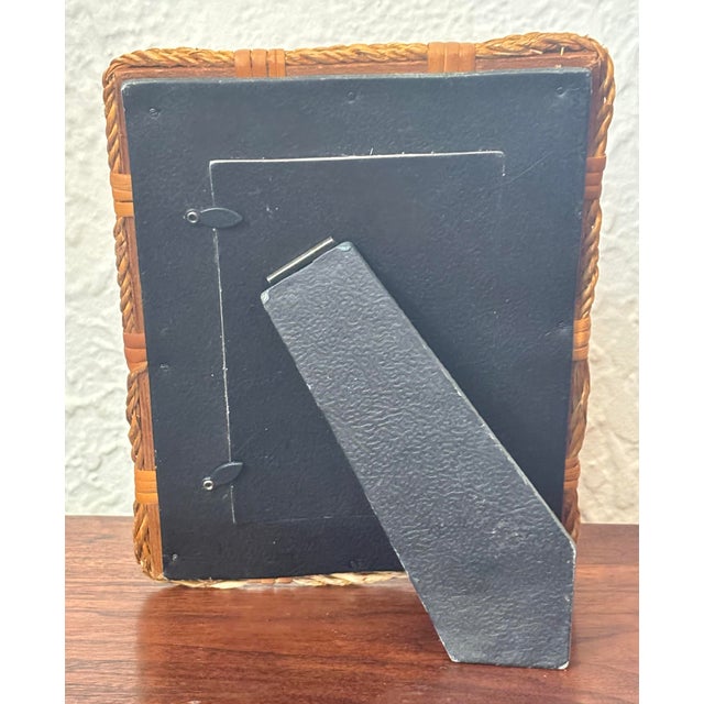 Vintage Jute and Rattan Frame With Glass For Sale - Image 4 of 6