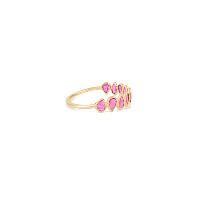 Not Yet Made - Made To Order 14k Gold Ruby Half Eternity Band Ring Size 6.5 For Sale - Image 5 of 11