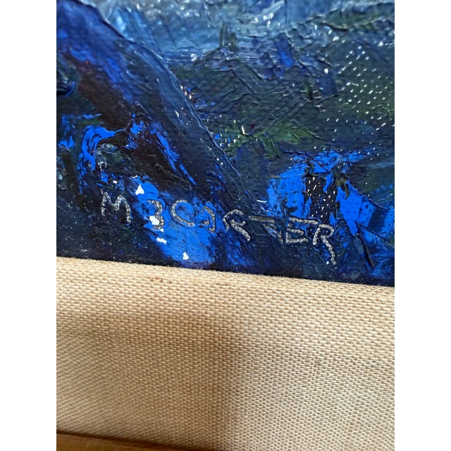 Mid-Century Modern Marian Carter Seascape Original Painting, Signed For Sale - Image 3 of 12