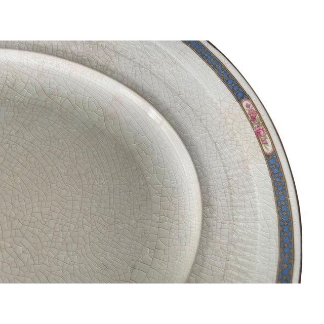 Antique Oval Platter by Wh Grindley Kendal Oval Ironstone | Georgian Ivorie | Rare English China For Sale In Miami - Image 6 of 7