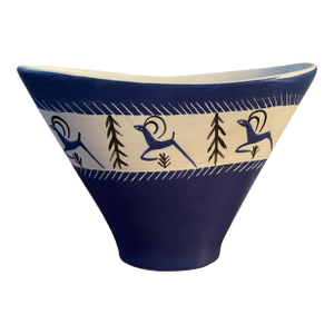 Vintage Mid-Century Modern Israeli Hand-Painted Ceramic Vase Made by Lapid - Circa 1960’s