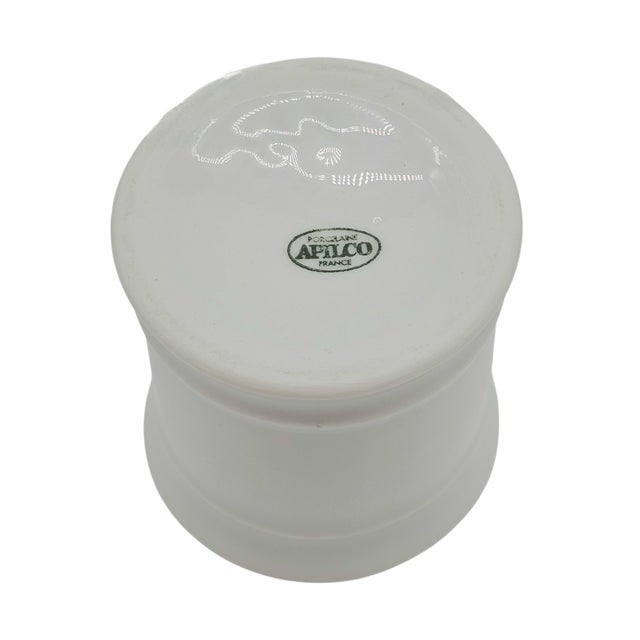 Ceramic Apilco White Porcelain Mustard Pot With Lid — Williams Sonoma French Tableware For Sale - Image 7 of 7