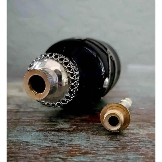 Black Recycled Vintage Moroccan Perfume Bottle / Black For Sale - Image 8 of 10
