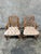 Exceptional pair of antique Late Victorian carved walnut armchairs, richly detailed with intricate openwork backs and...