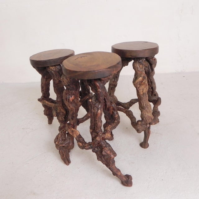 Mid-Century Modern Vintage Bar Stools from Vines, 1960s, Set of 3 For Sale - Image 3 of 18