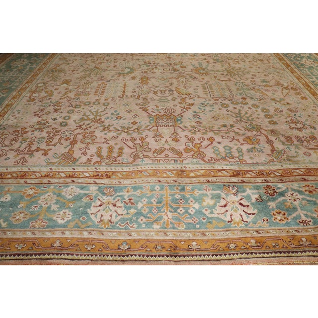 Zabihi Collection Oversize Square Turkish Oushak Rug For Sale - Image 9 of 12