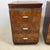 Pair of Walnut Three Drawer Nightstands With Burl Fronts and Silver Accents by National Mt. Airy For Sale - Image 4 of 14
