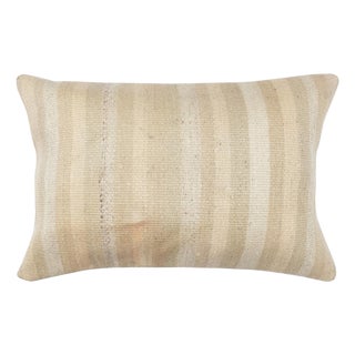 16"x24" Natural Hemp Cushion Cover. Vintage Kilim Pillow. Handwoven Lace Pillow For Sale