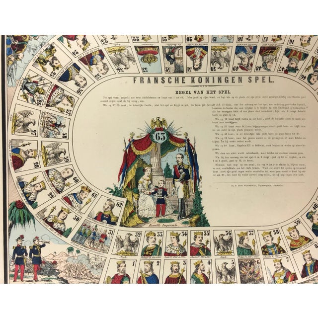 Antique French Empire Game Lithograph Print For Sale - Image 4 of 5