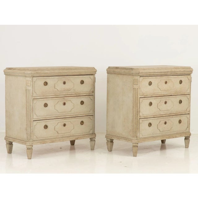 Gustavian Style Pine Chests of Drawers - A Pair For Sale - Image 4 of 11