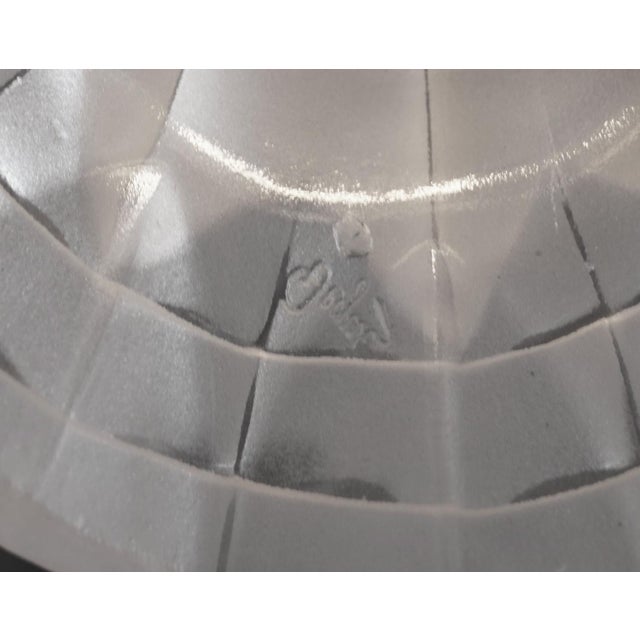 Degue French Art Deco Chandelier 1930s - Stepped Geometric Frosted Glass For Sale - Image 11 of 11