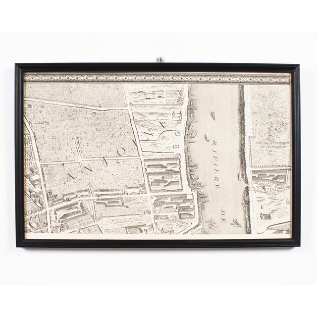 Mid 20th Century Framed Map of Paris After Michel-Étienne Turgot 1739 20 Panels For Sale - Image 5 of 18