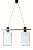 Italian Ceiling Pendant with Opaline Glass Shades and Brass Details from Stilnovo, 1960s For Sale