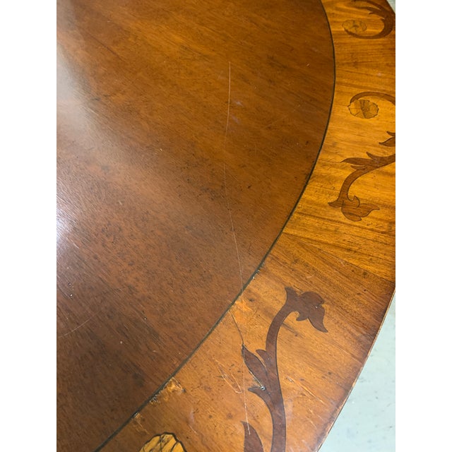 Mahogany Pedestal Table With Inlay For Sale In New York - Image 6 of 7
