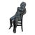 Late 20th Century Verdigris Bronze Boy in Chair Sculpture Styled After Maitland-Smith For Sale