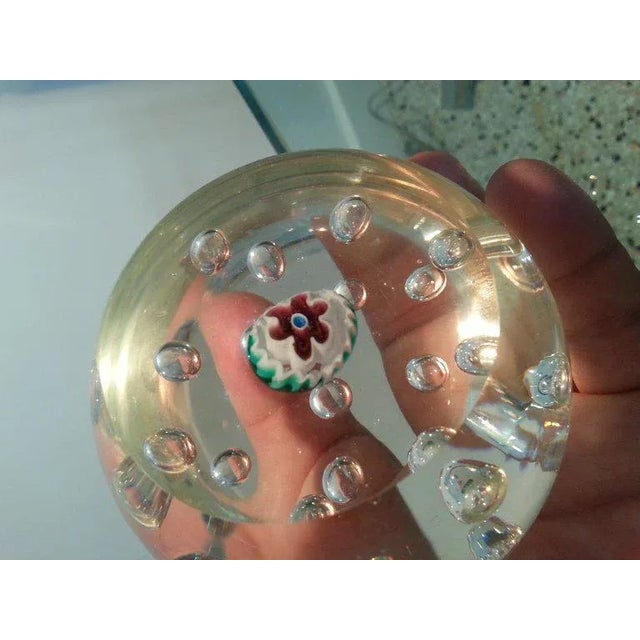 Murano Murano Glass Paper Weight Bubbles & Millefiori For Sale - Image 4 of 10