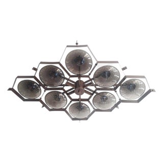 21st Century Beehive Bronze Smoky Bubbles Murano Flush Mount by Fabio LTD For Sale