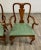 Vintage Queen Anne Wood and Vinyl Dining Arm Chairs - Pair For Sale - Image 4 of 8
