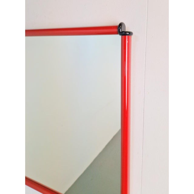 Italian Postmodern Red Frame Mirror, 1980s For Sale - Image 9 of 10