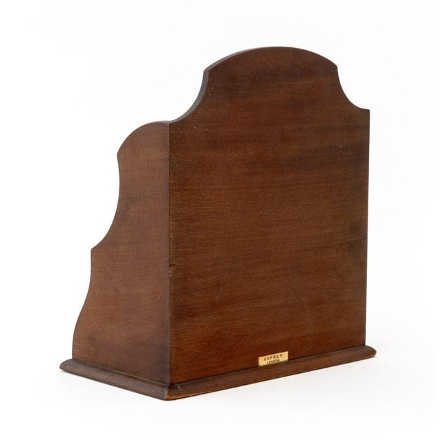 Mid 20th Century Asprey Satinwood Inlaid Mahogany Letter Rack For Sale - Image 5 of 6