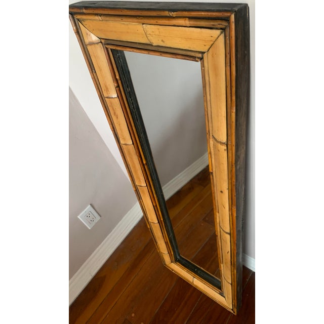 Brown Vintage Bamboo Wall Mirror For Sale - Image 8 of 10