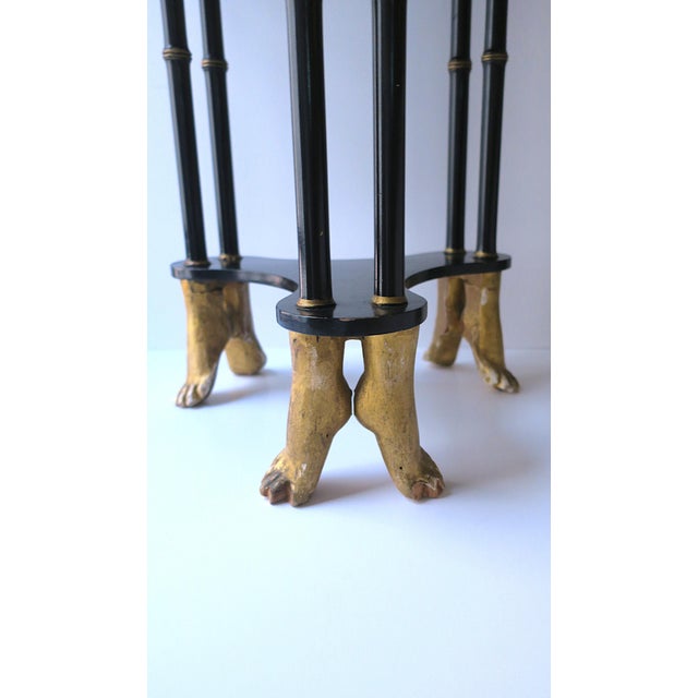 Black and Gold Giltwood Surrealist Style Side End Table, Circa Late-20th Century For Sale In New York - Image 6 of 9