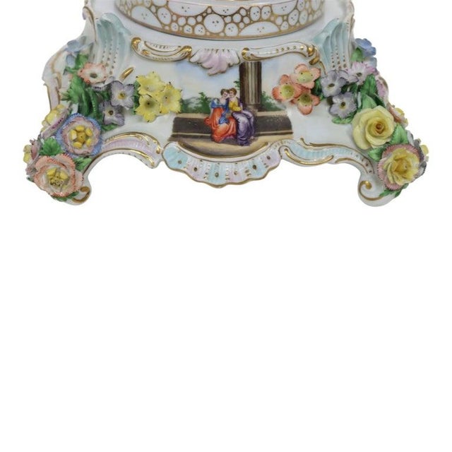 White Meissen Louis XIV Style Figural & Floral Pictorial Porcelain Urn C1880 For Sale - Image 8 of 18