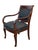 Antique Empire Style Mahogany Armchair With Black Damask Upholstery For Sale - Image 14 of 18