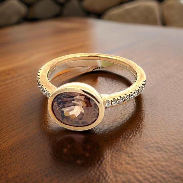 Natural Zircon Diamond Ring Size 6.5 14k Y Gold 3.52 TCW Certified For Sale - Image 16 of 18