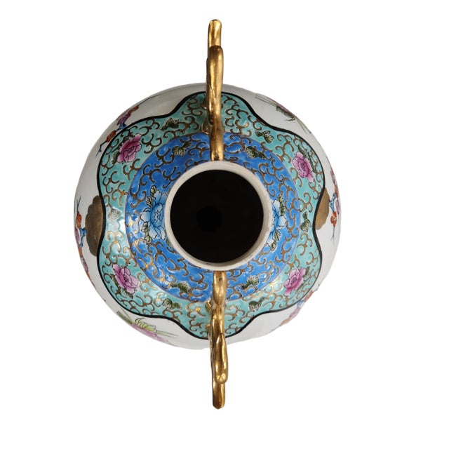 Asian Antique Large Mid 20th Century 'Famille-Rose' Vase For Sale - Image 3 of 13