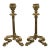 Early 20th Century English Brass Candlesticks With Lion Paw Tripod Bases - A Pair For Sale