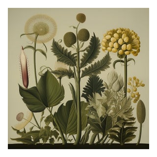 Dark Green Antique Botanical Garden Study No. 16 - Natural History Fine Art Print For Sale