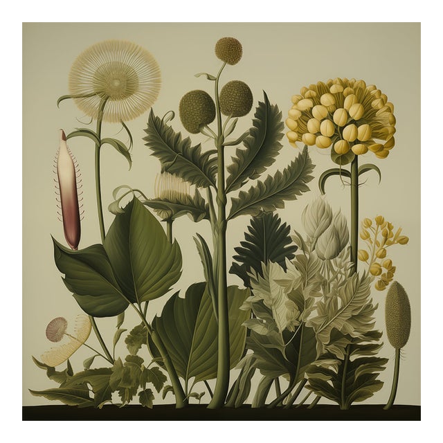 Dark Green Antique Botanical Garden Study No. 16 - Natural History Fine Art Print For Sale