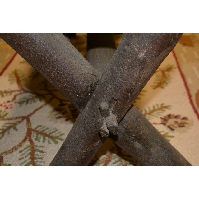 Vintage Old Hickory Indiana Wood & Log Criss Cross Ends Dining Bench Seat For Sale - Image 11 of 16