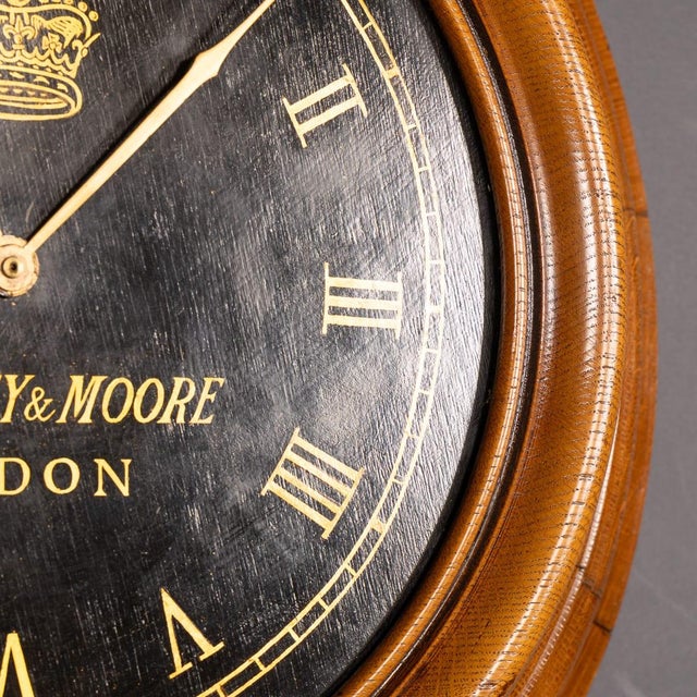 Antique English Oak Mounted Wall Clock, 1890s For Sale - Image 11 of 15