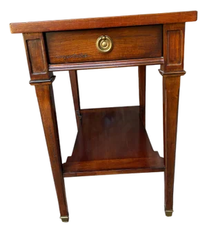 Mid 20th Century Traditional Continental Small Side End Table Sherrill Occasional Mid-Century Modern Mahogany Wood