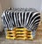 A fantastic 1960s Italian glazed terracotta ottoman, drinks table, or garden seat with a gorgeous Hollywood Regency zebra...