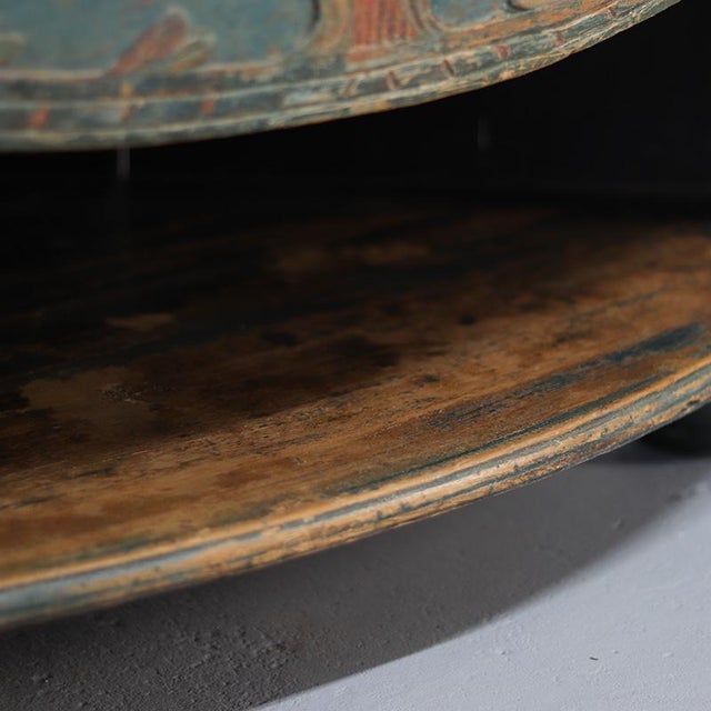 Antique Swedish Folk Art Painted Corner Cabinet, 1840 For Sale - Image 13 of 15