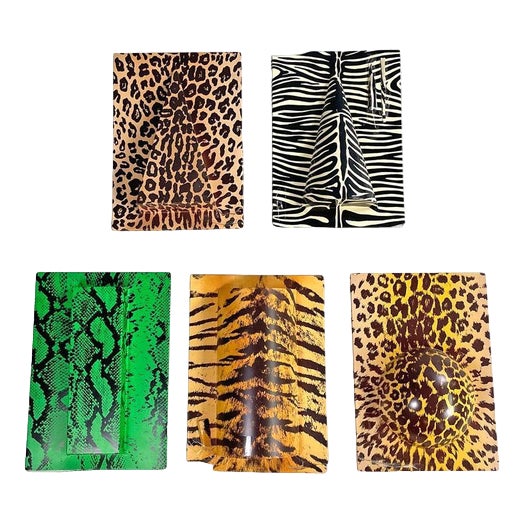 Italian Modern Zoo Geometrico Wall Decorations by Claudio Parmiggiani, 1970s, Set of 5 For Sale
